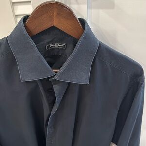 Saks fifth avenue custom black button down shirt